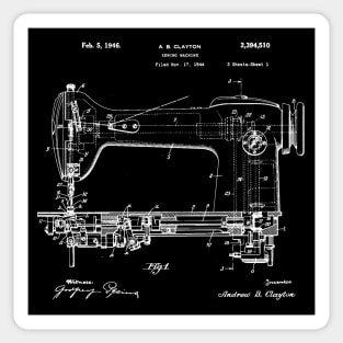 Sewing machine Patent / sewing lover gift idea / sewing machine present / old sewing machine Sticker